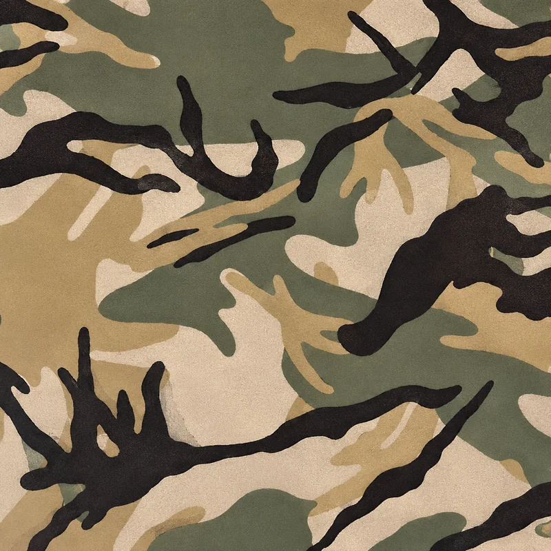 Forest camo in Black Ops 7 — black branch shapes over olive and tan woodland