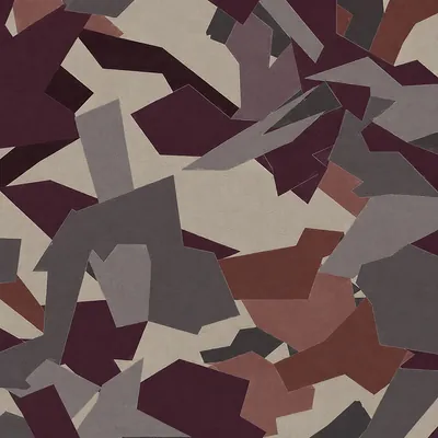 Ravine camo in Black Ops 7 — angular burgundy, rust, and gray splinter shapes on tan