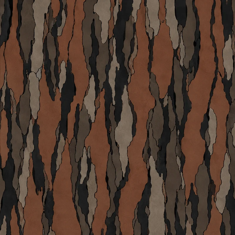 Redwood camo in Black Ops 7 — rust and black vertical bark streaks