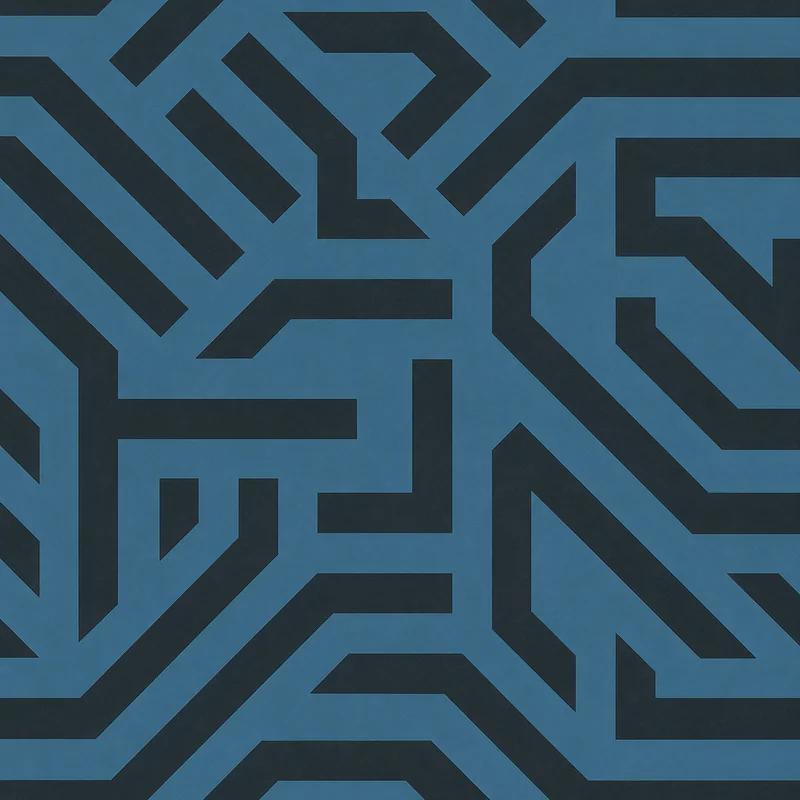Trace camo in Black Ops 7 — navy maze lines on a steel-blue ground