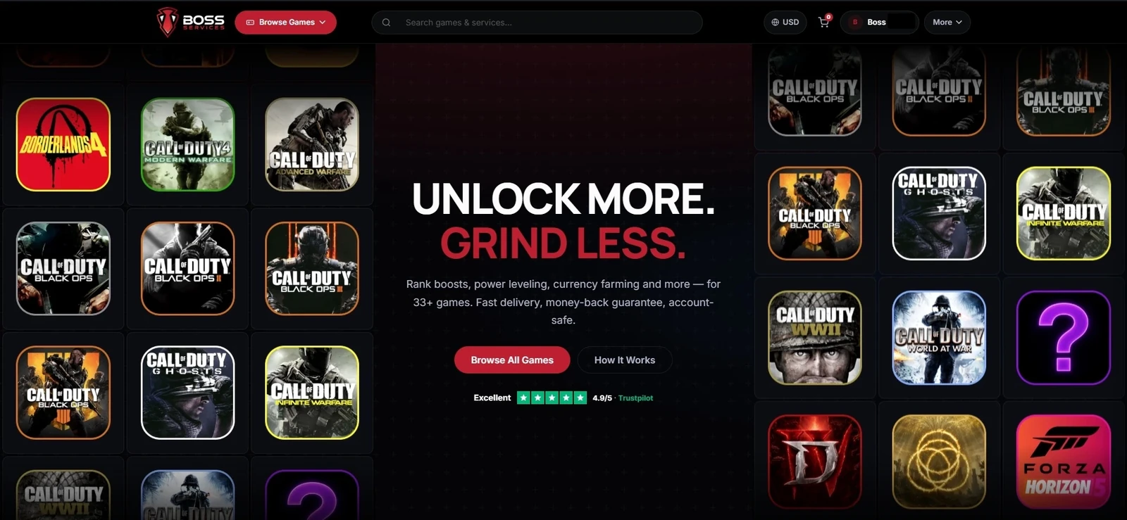 Step 1 — browse the game library and pick your game